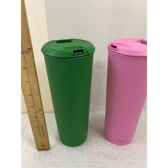 LoudCup tumblers set pink green 20 oz Stadium Horns - Picture 4 of 4